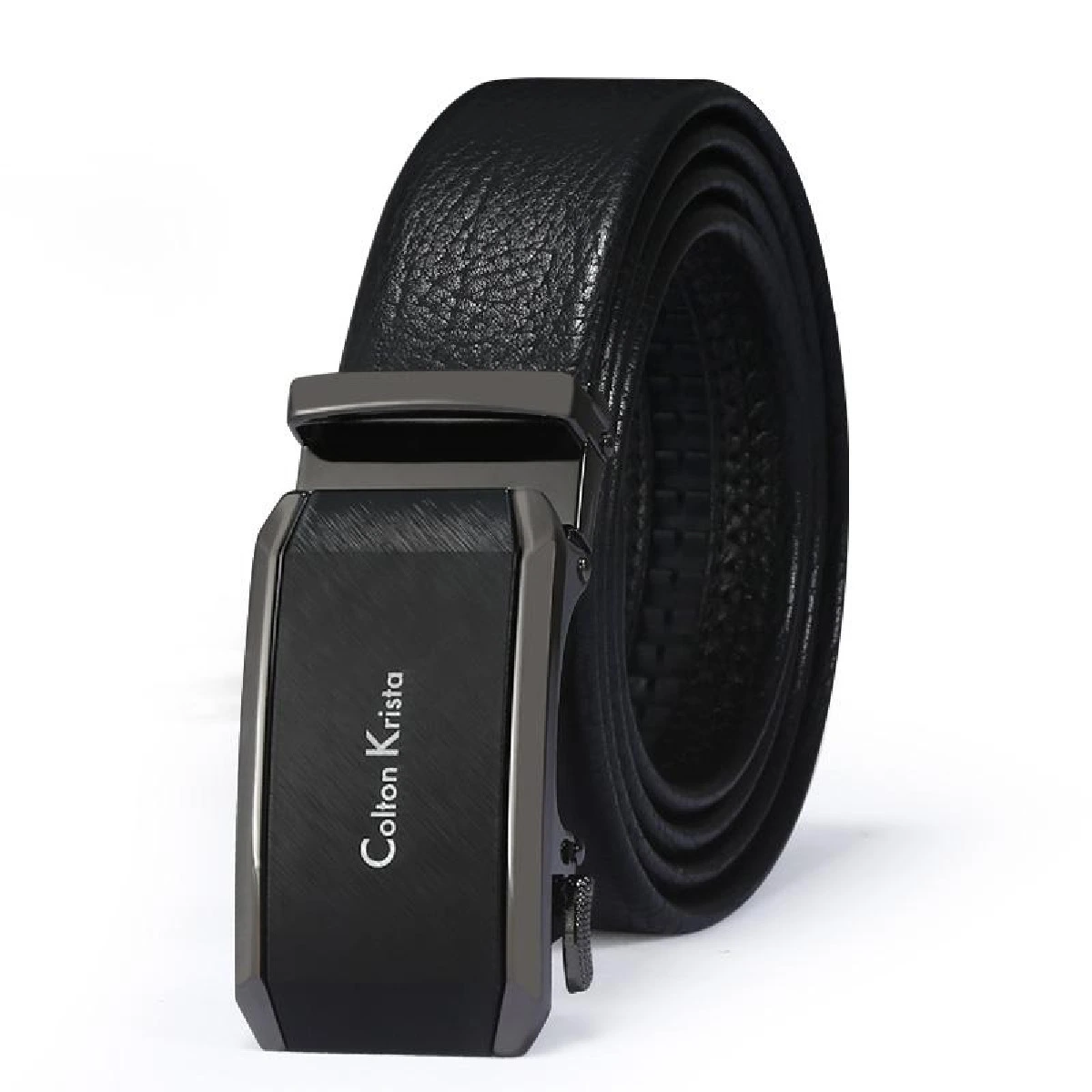 Men's personalized and fashionable leather alloy automatic buckle business versatile young people's belt wholesale bestseller at street stalls detail image 3