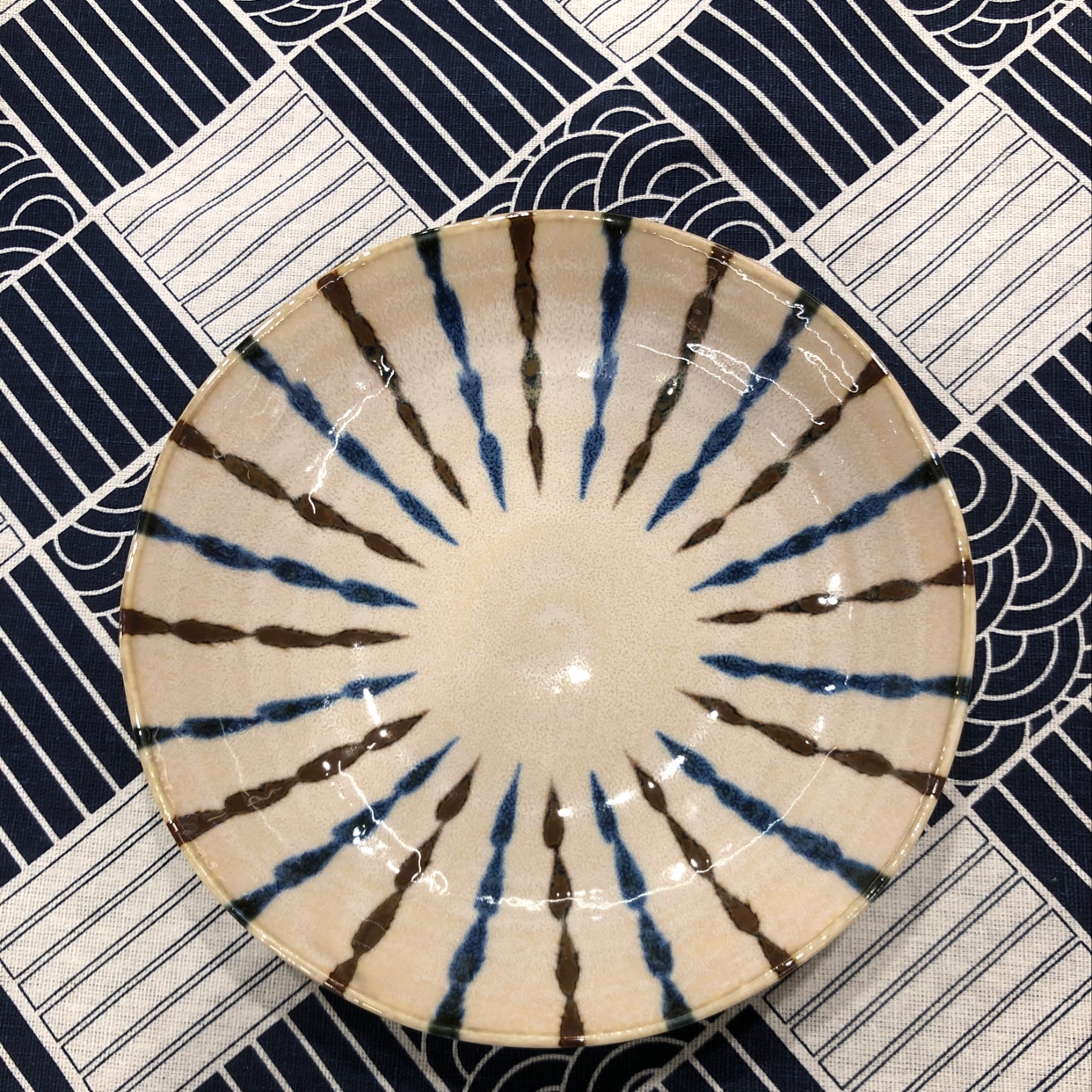 日本进口美浓烧竹十草7.0深盘