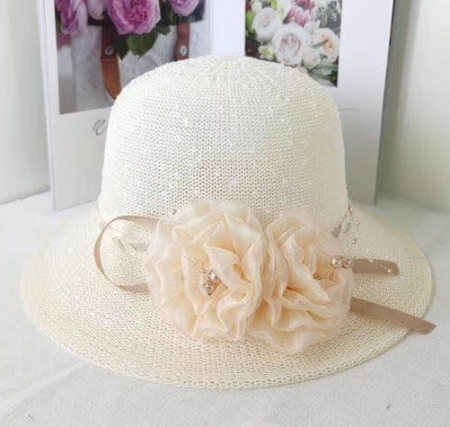 Monochrome double cloth flowered sunhat thumbnail