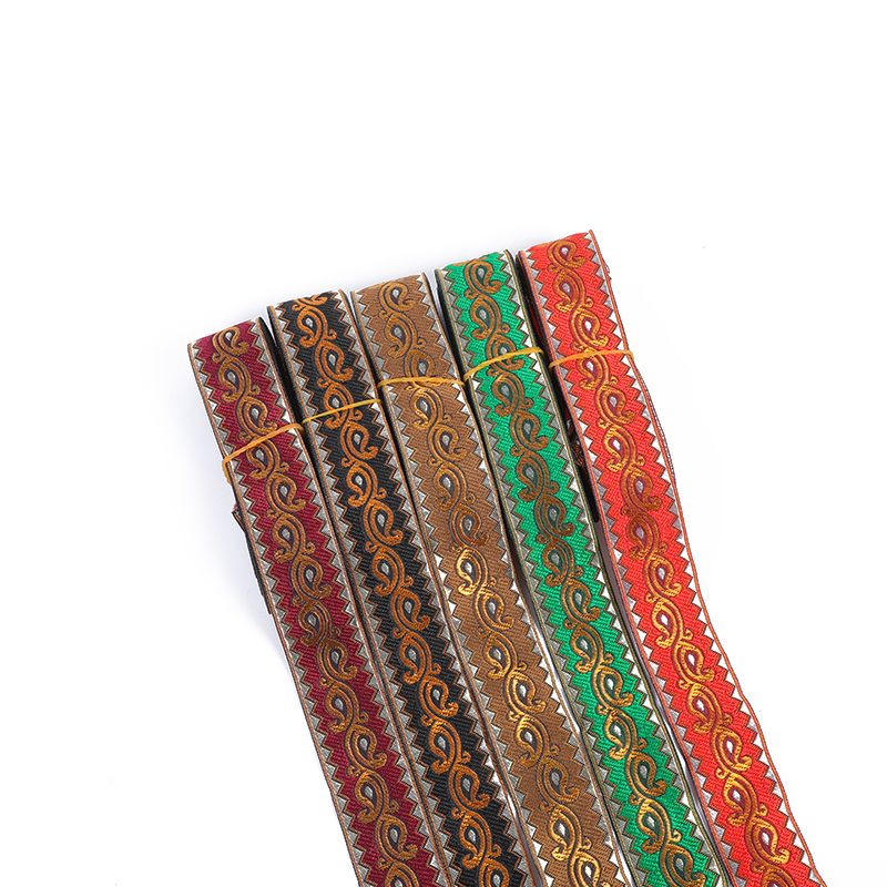 3.3 Cm Factory Direct Minority Lace Accessories Polyester Embroidery Jacquard Curtain Ribbon Two full figure