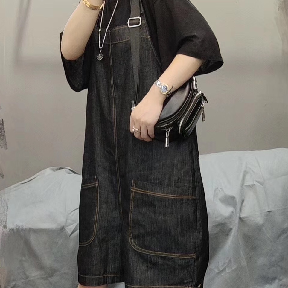 牛仔背带裤细节图