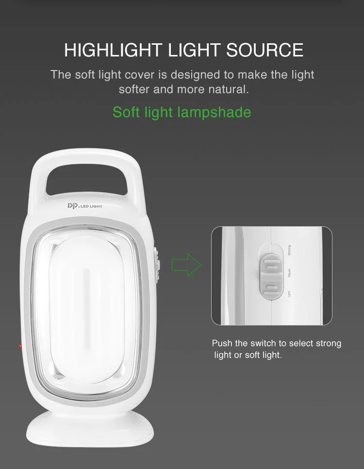 DP-7158 rechargeable SMD LED emergency light with stand详情图7