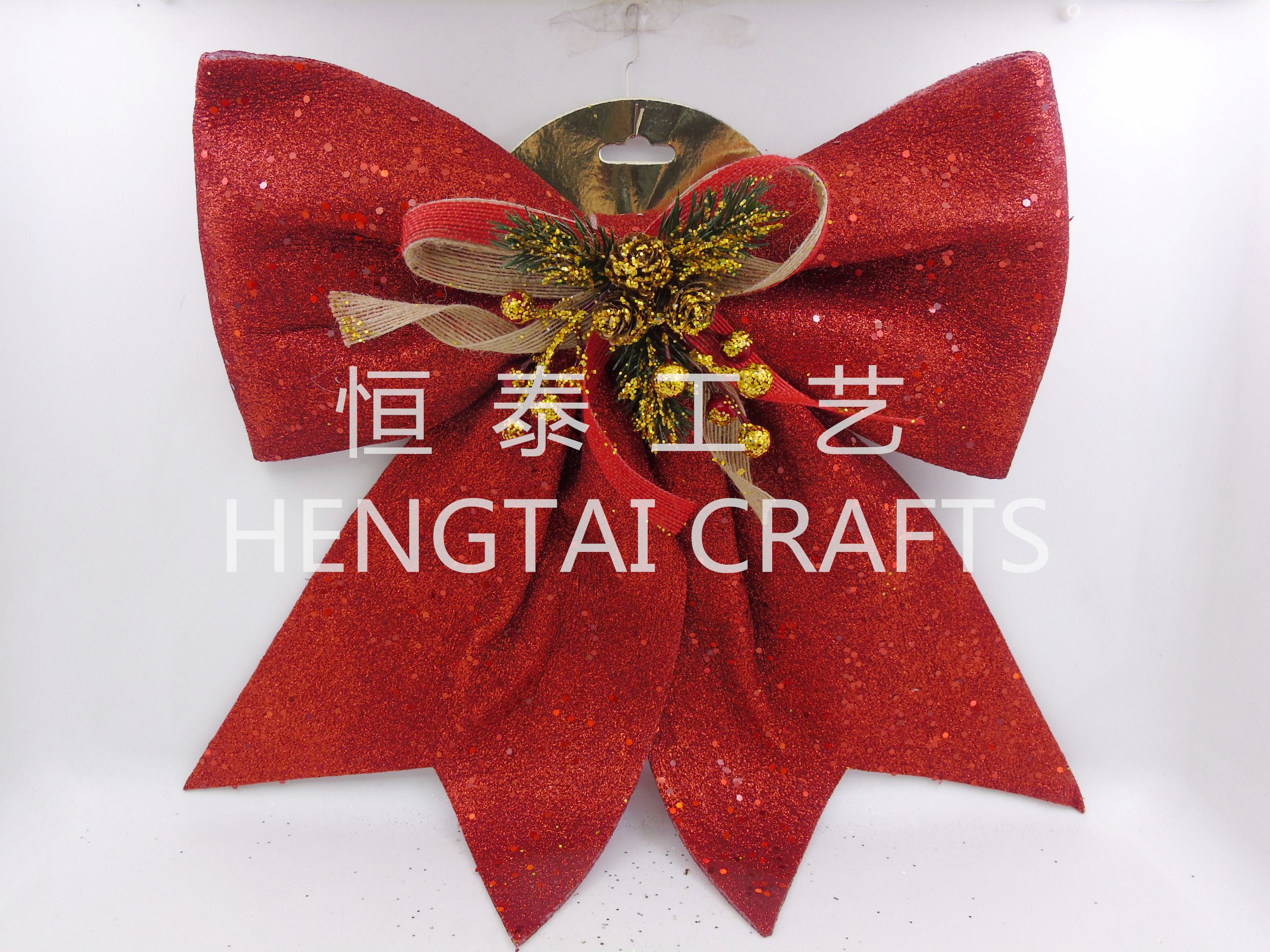 Christmas powder-coated cuttings with foam cotton bows Specification image