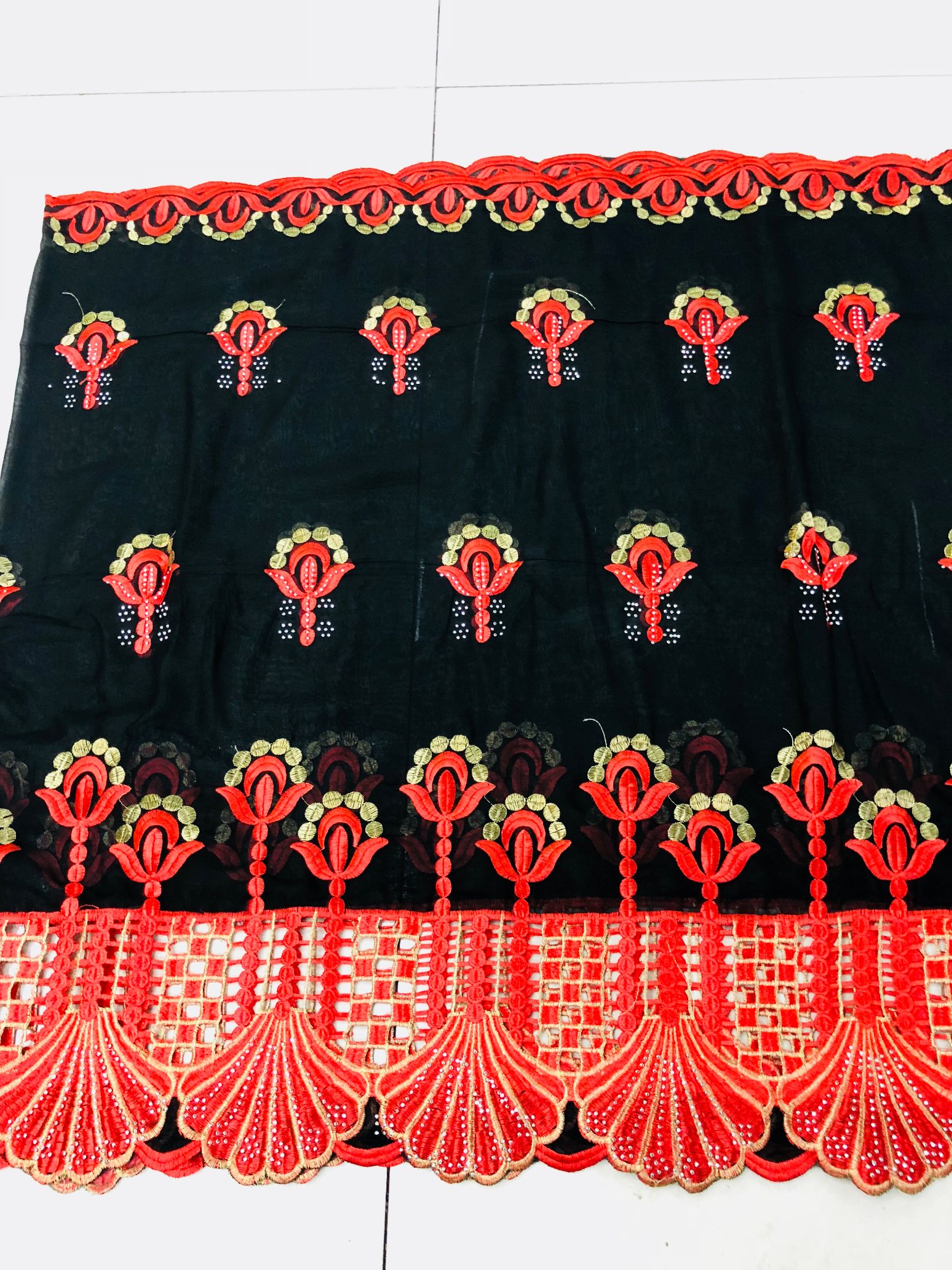 Foreign Trade Domestic Fashion Chiffon Embroidered Hot Melt Pressure Drill Long Scarf Africa Middle East Women's Scarf Shawl