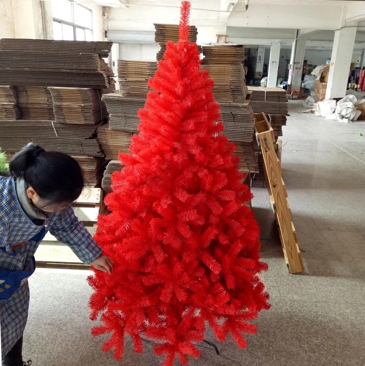 Yiyang Christmas Craft 1.5-meter red Christmas tree Specification image
