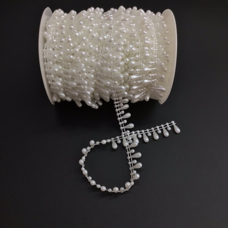 Wholesale of handcrafted DIY headwear, wedding dress, skirt and garment accessories, handicrafts and accessories with waterdrop ABS connecting beads details Picture