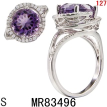 俊福珠宝®925银镶嵌紫水晶戒指128040