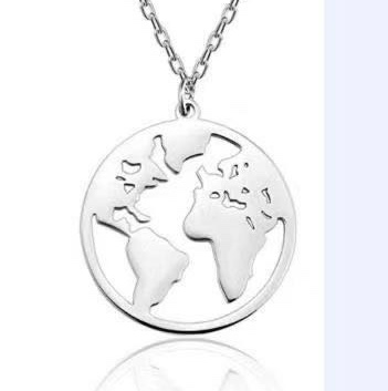 European and American fashion earth pendant steel color thumbnail