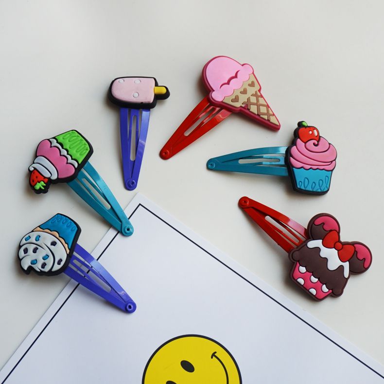 Cartoon PVC soft plastic hairpin for children