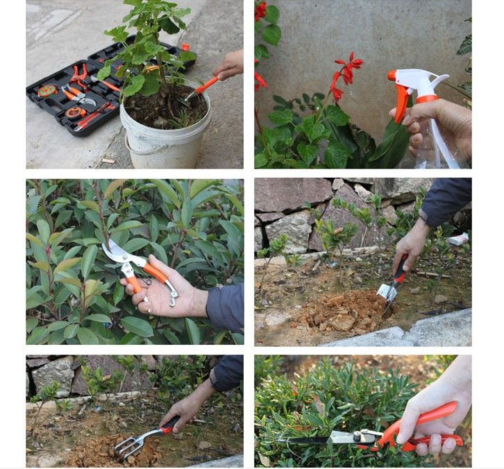 花园手工工具花印刷花园工具修剪剪刀10个花园艺工具详情图10