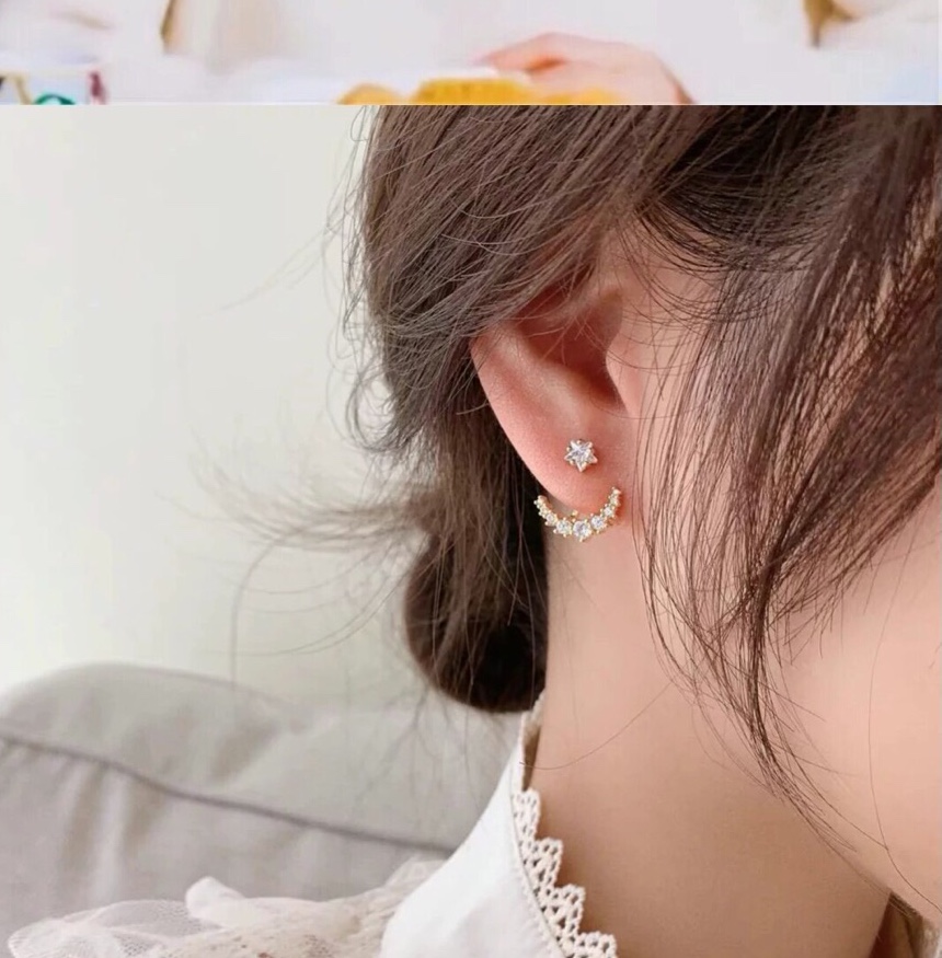 ⭐️五角星图案 前后可拆卸 两戴 锆石设计产品图