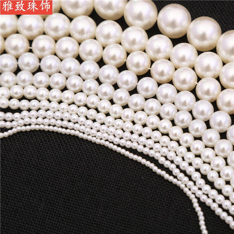 6Mm Water Ground Abs Imitation Pearl Straight Hole Round Bead Jewelry Accessories Headwear Accessories Clothing Accessories undefined