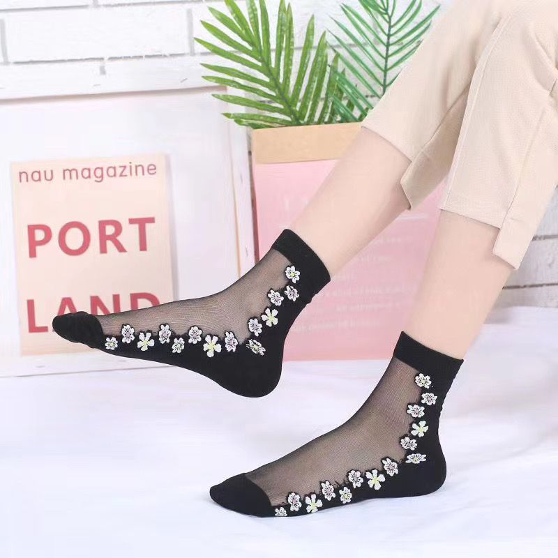 12 pairs of ladies' foot heel split socks crystal glass silk non-slip plus cotton sole split socks foot split socks factory direct sale undefined