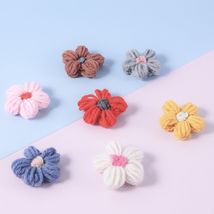 韩国饰品现货批发彩色毛线小花可定制 服装辅料小花朵花边