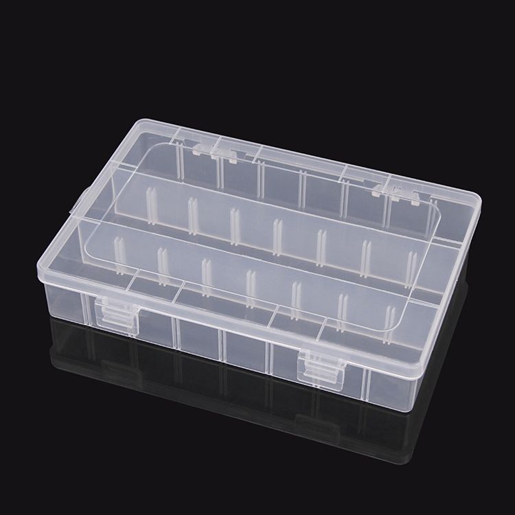 Small 24-compartment empty box plastic storage box, jewelry and medicine packaging box, transparent, environmentally friendly and shock-resistant parts box, storage box Specification image