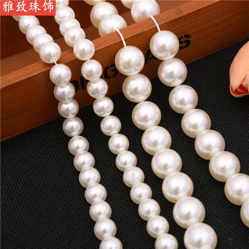 6Mm Water Ground Abs Imitation Pearl Straight Hole Round Bead Jewelry Accessories Headwear Accessories Clothing Accessories Specification drawing
