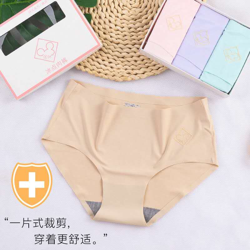 Three boxes of frozen spot seamless panties for female sorbate sexy mid-waist quick-dry breathable one-piece briefs for female students thumbnail