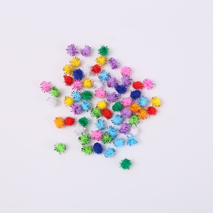 1.0cm金丝混色毛球 圣诞DIY毛球 服装辅料 厂家直销细节图