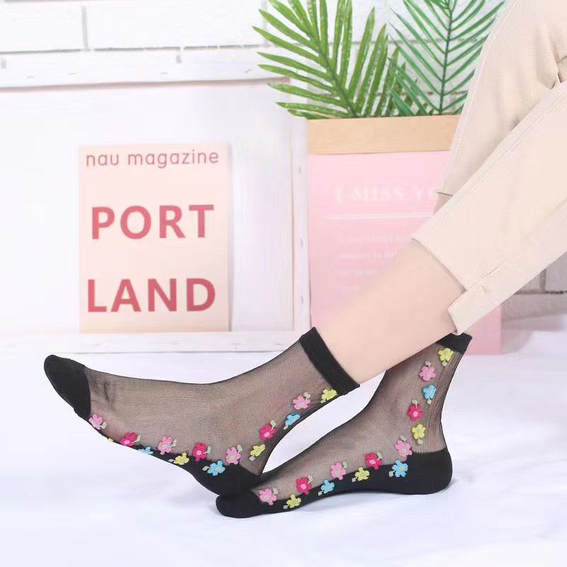 12 pairs of ladies' foot heel split socks crystal glass silk non-slip plus cotton sole split socks foot split socks factory direct sale undefined