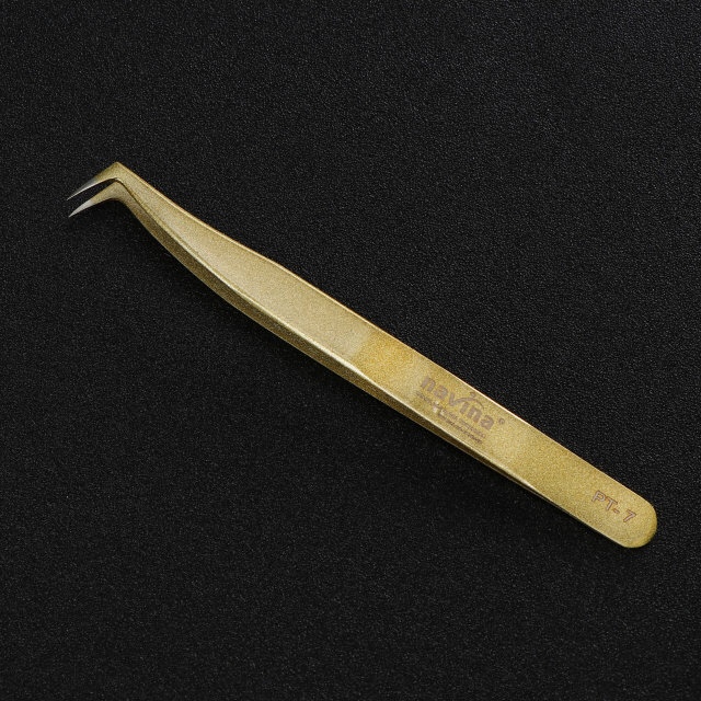 Navina Avya Grafting False Eyelash Special Tweezers Golden Eagle Clip For Foreign Trade details Picture
