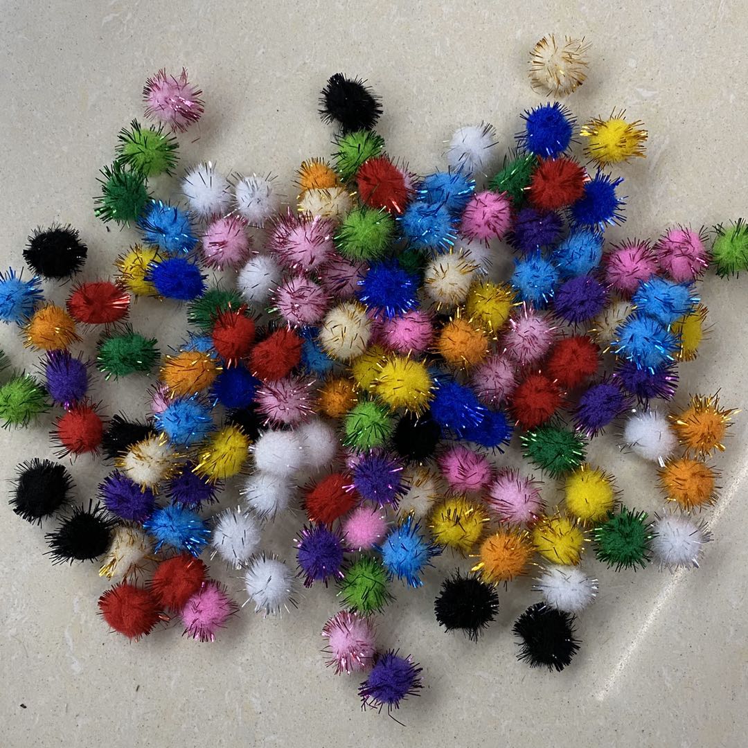 1.0cm金丝混色毛球 圣诞DIY毛球 服装辅料 厂家直销图