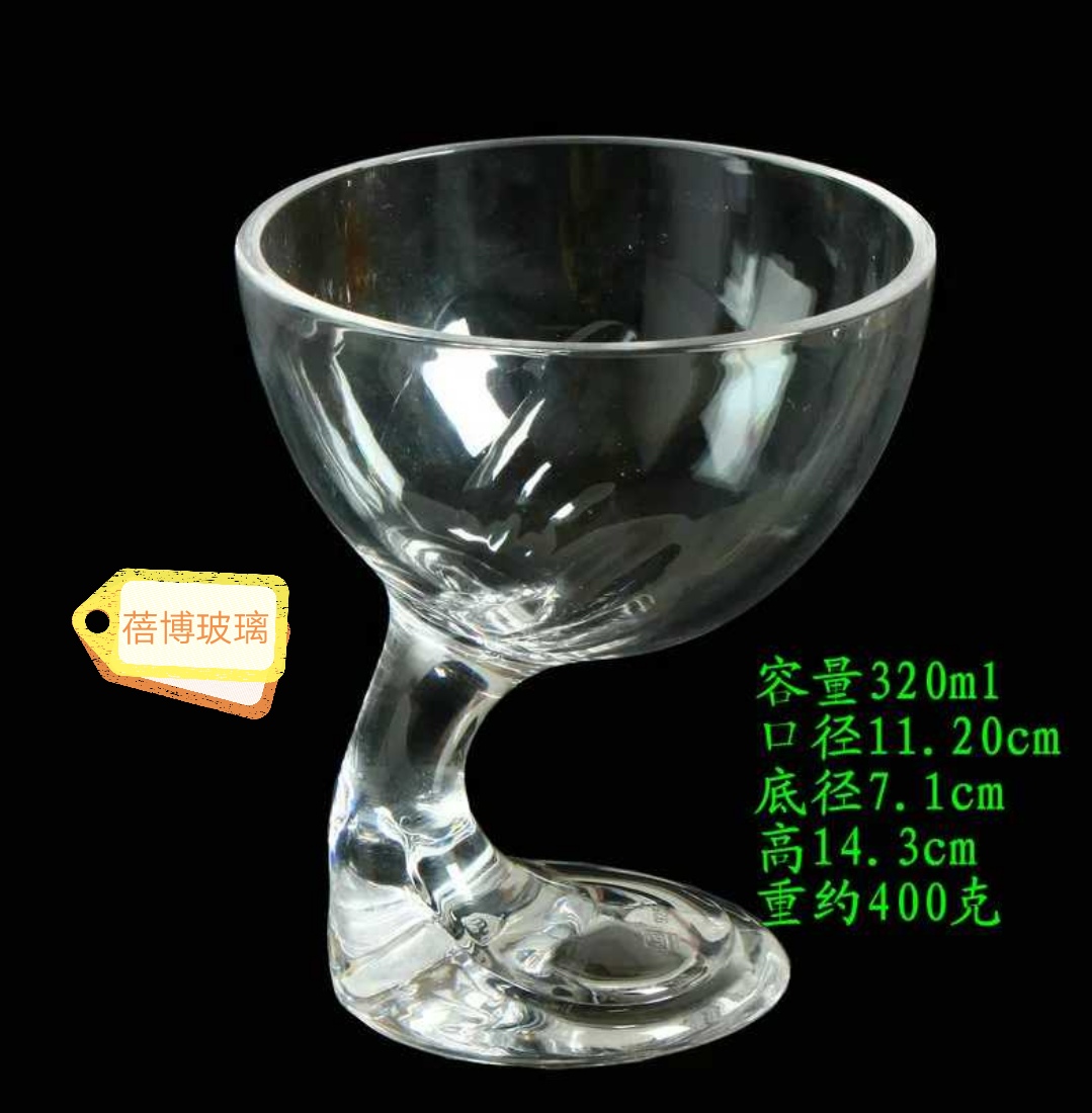 加厚无铅玻璃雪糕杯，冷饮杯，奶昔杯，沙拉杯，甜品杯，高脚杯图
