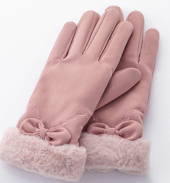 Warm dew finger wool gloves female winter lovely plush half finger 12-181 thumbnail