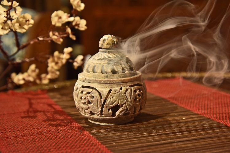 Indian soapstone conical incense burner pic 4