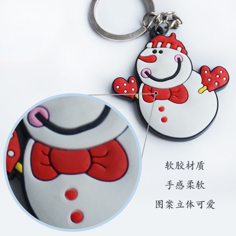 Christmas series cartoon soft rubber keychains Application Scenario