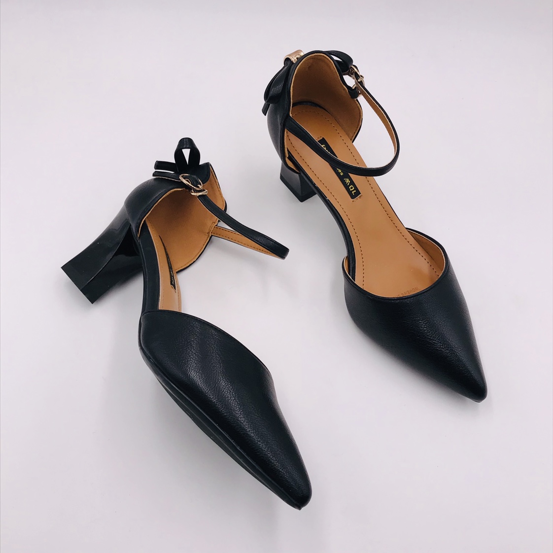 Women's fashion medium thick heel versatile bow bag and sandals Specification image