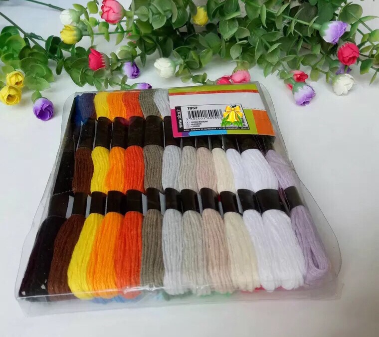 十字绣  花线白底实物图