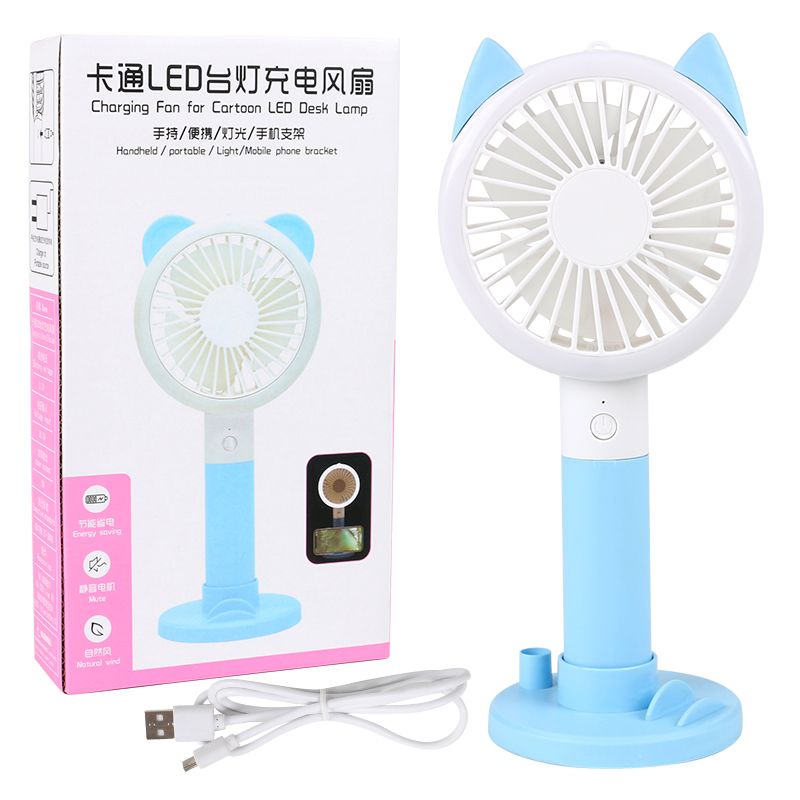 Cartoon cute with pedestal table fan Electric fan Dorm room Cute baby mini fan Bedside office big wind