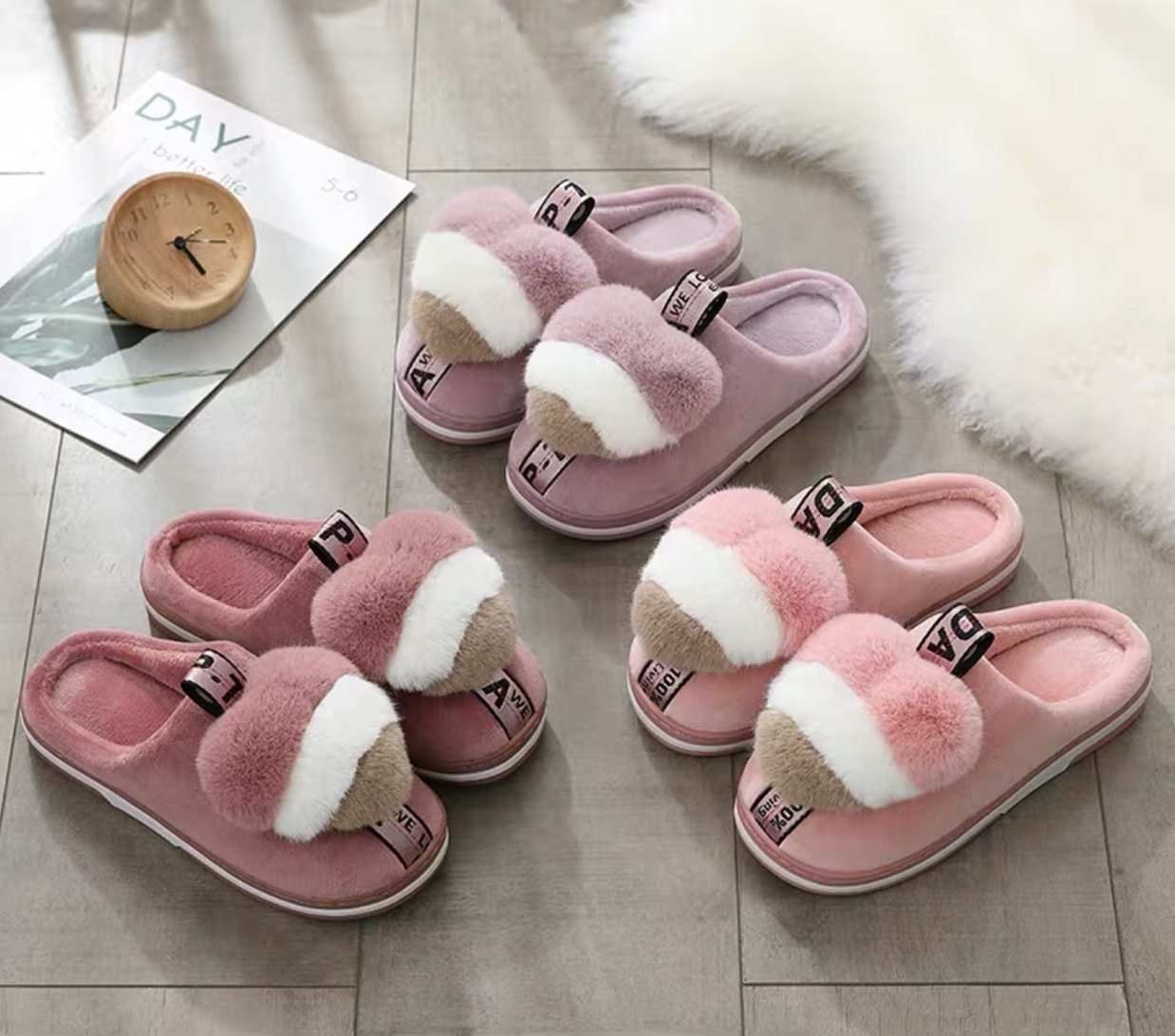 Winter cotton slippers Women's Home 2020 New Winter indoor Home cute couple autumn and Winter plush slippers Winter Application Scenario
