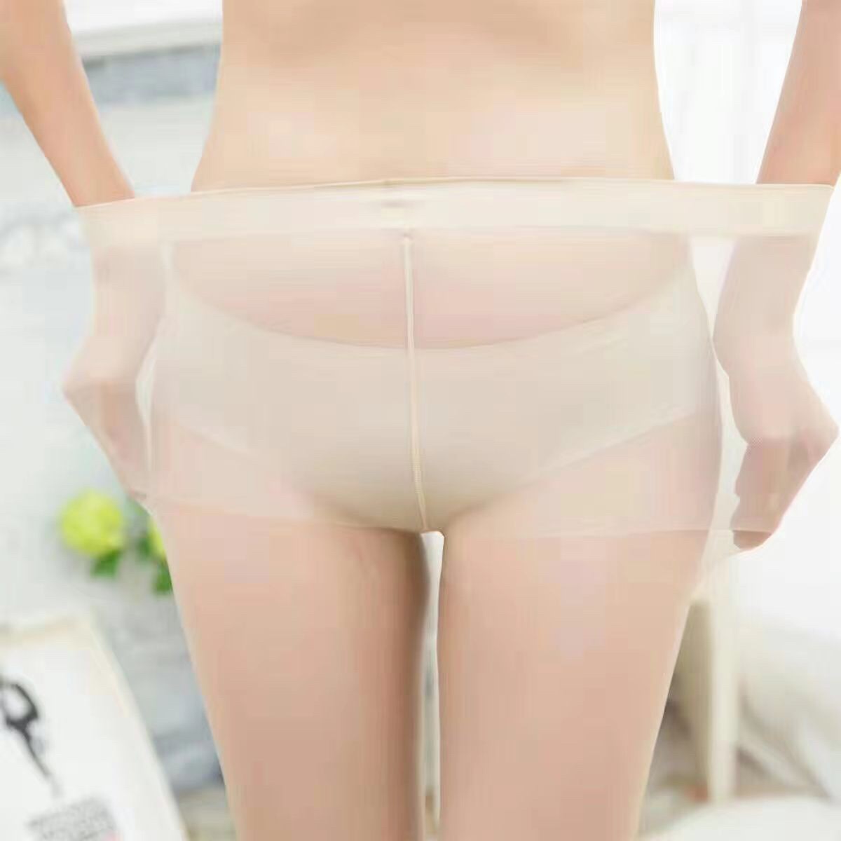 特价超薄长统水晶丝女丝袜黑色肤色产品图