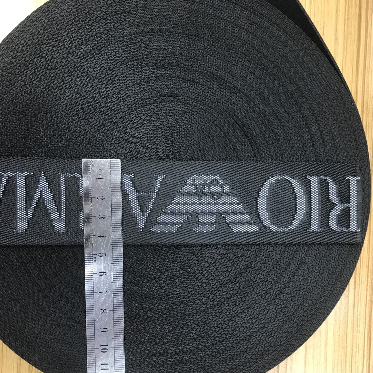 5 cm black nylon jacquard ribbon