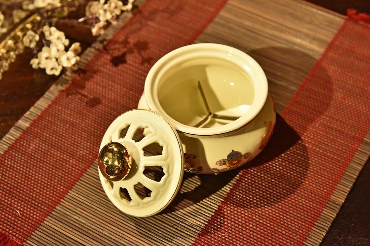 Eight-treasure ceramic incense burner details Picture