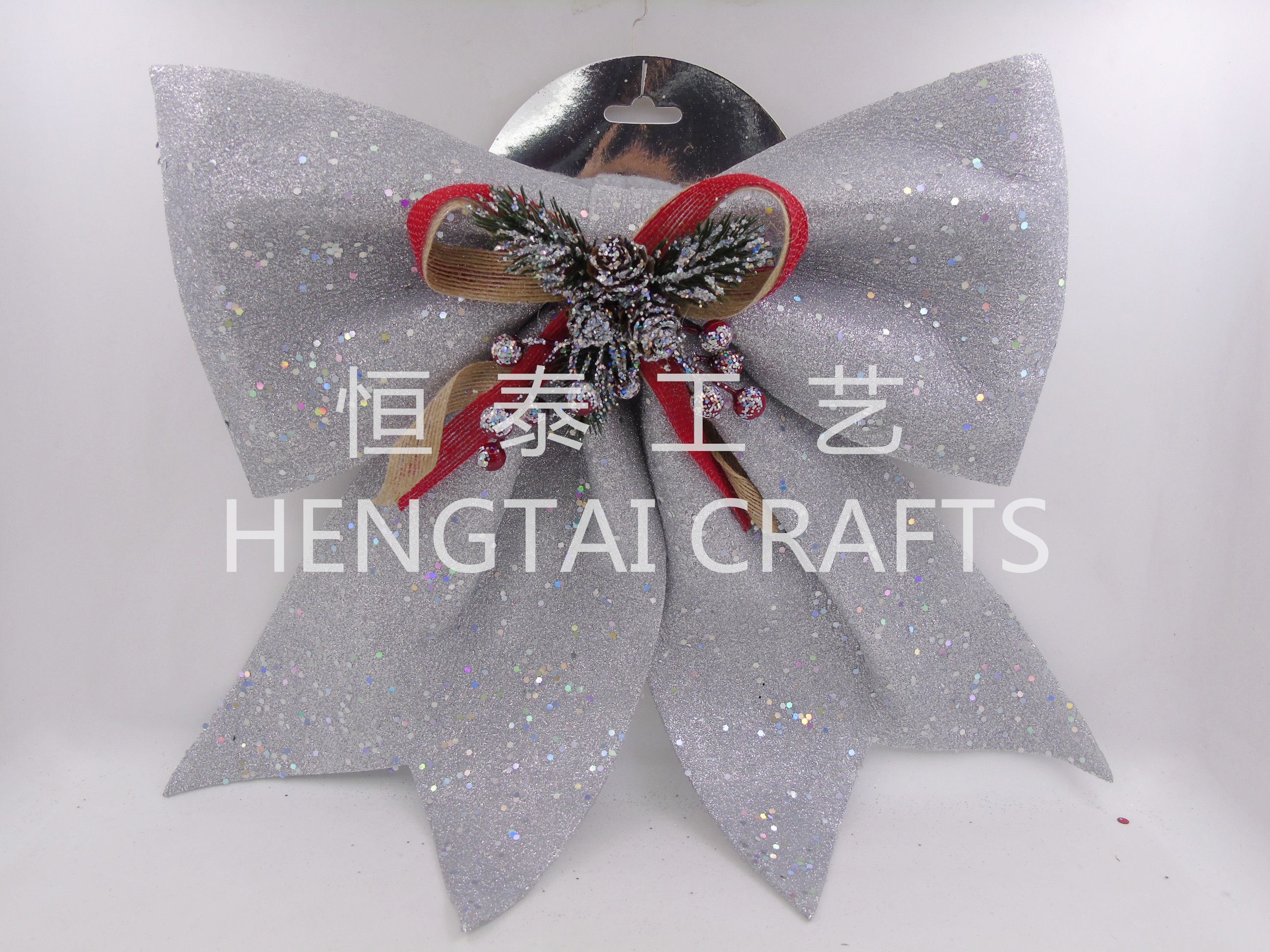 Christmas powder-coated cuttings with foam cotton bows details Picture