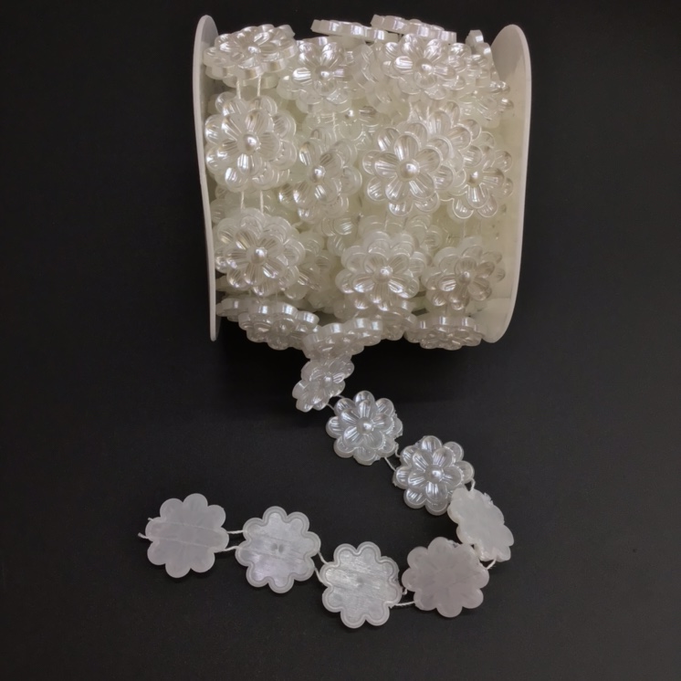 Wholesale of 24mmABS chrysanthemum bead handcrafted DIY headwear, wedding dress, skirt and garment accessories, handicrafts and accessories details Picture