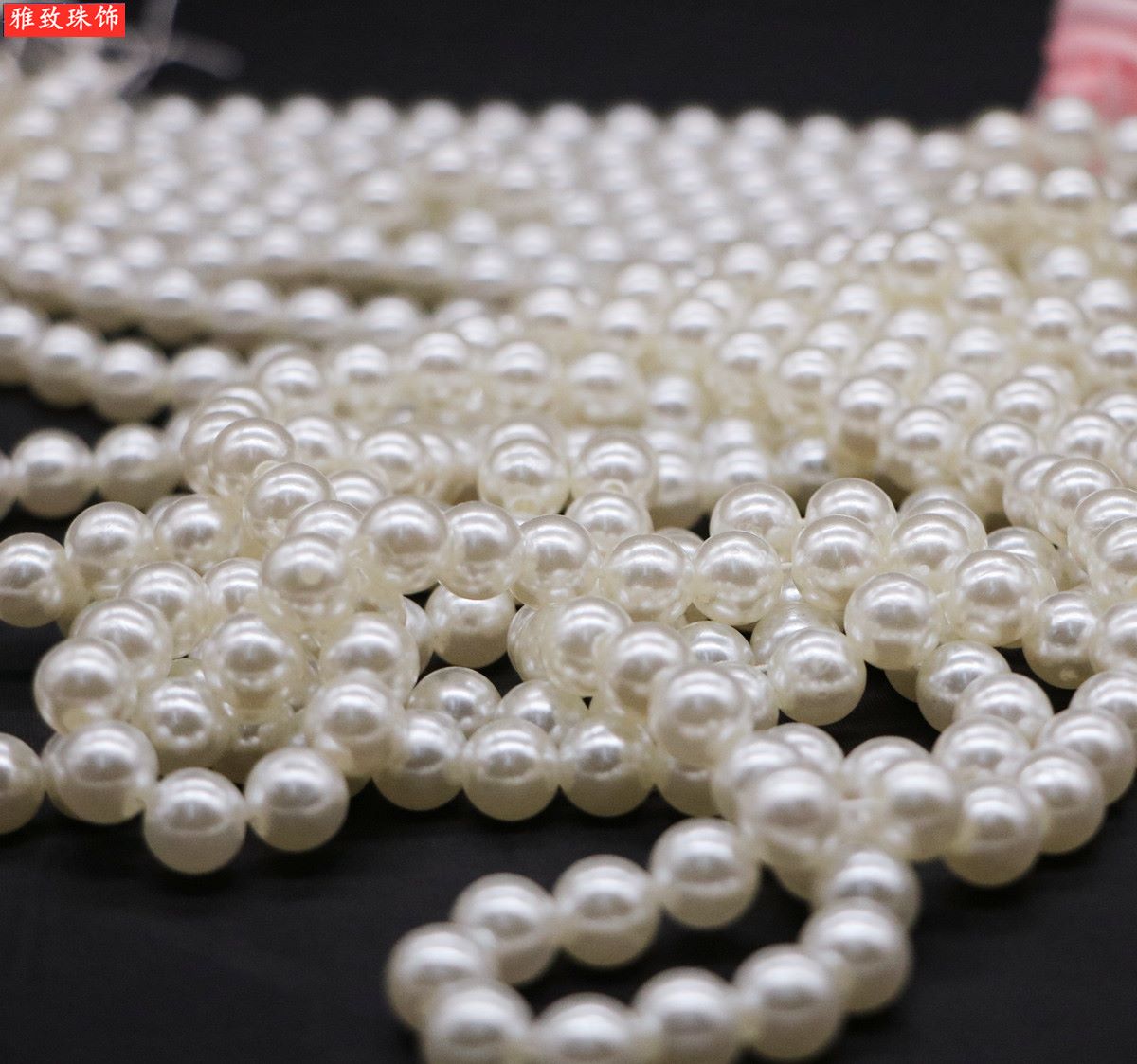 6Mm Water Ground Abs Imitation Pearl Straight Hole Round Bead Jewelry Accessories Headwear Accessories Clothing Accessories undefined