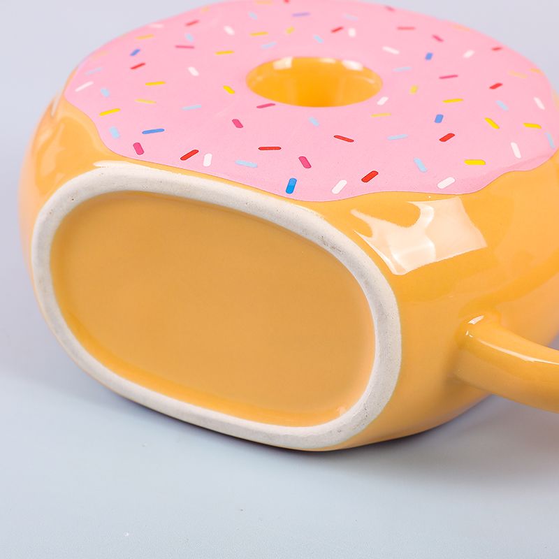 Creative Cute Cartoon Donut Cup Shape Cup Donut Ceramic Mug Donut Cookie Breakfast Cup Item Picture
