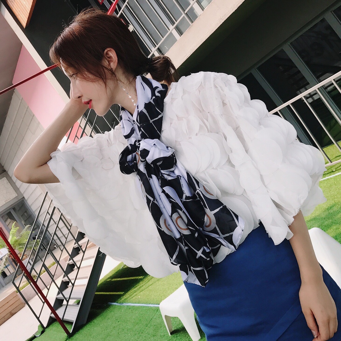Damas moda estilo patchwork bufanda