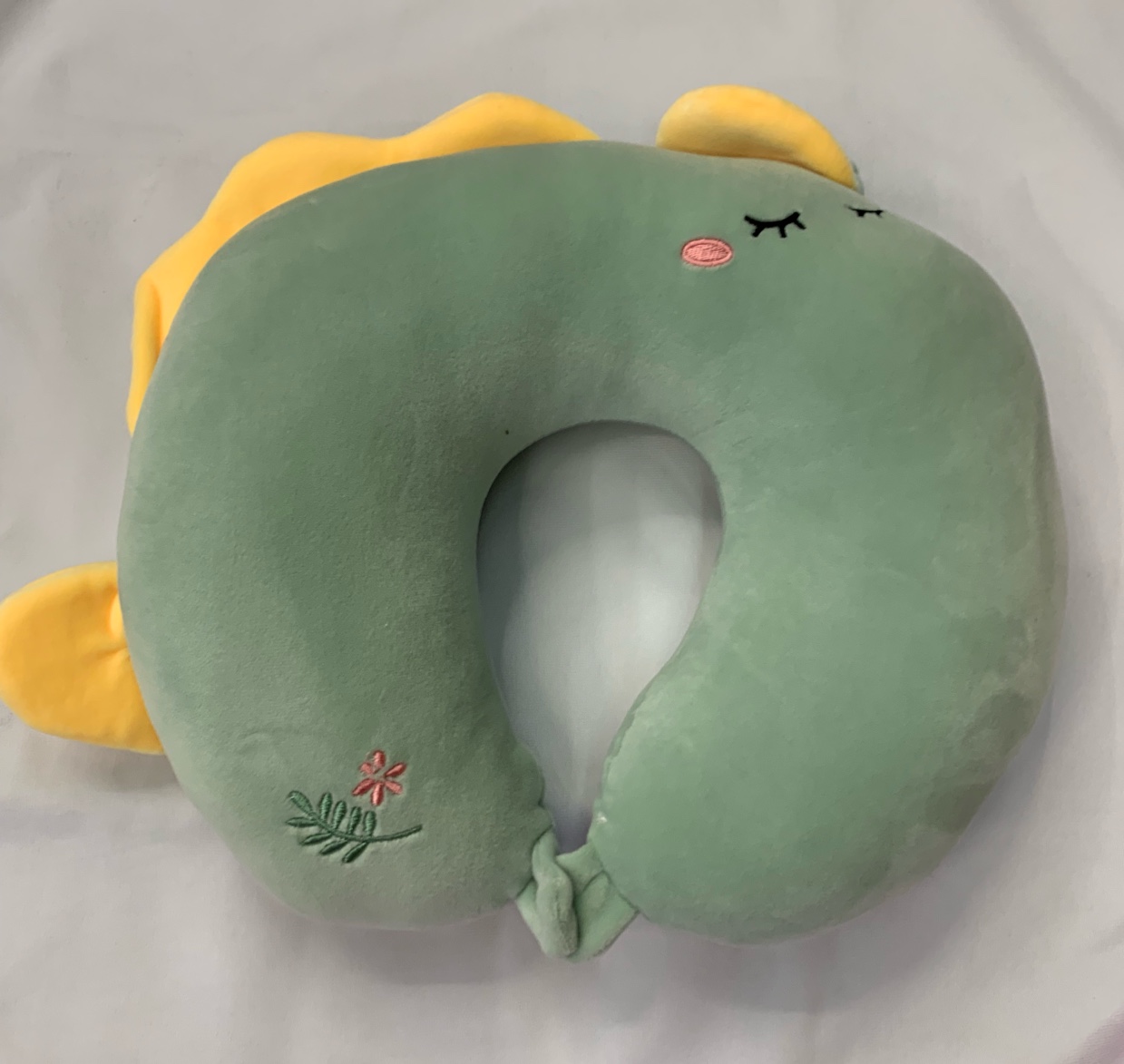 U pillow verde dinosaurio cute forma reposacabezas