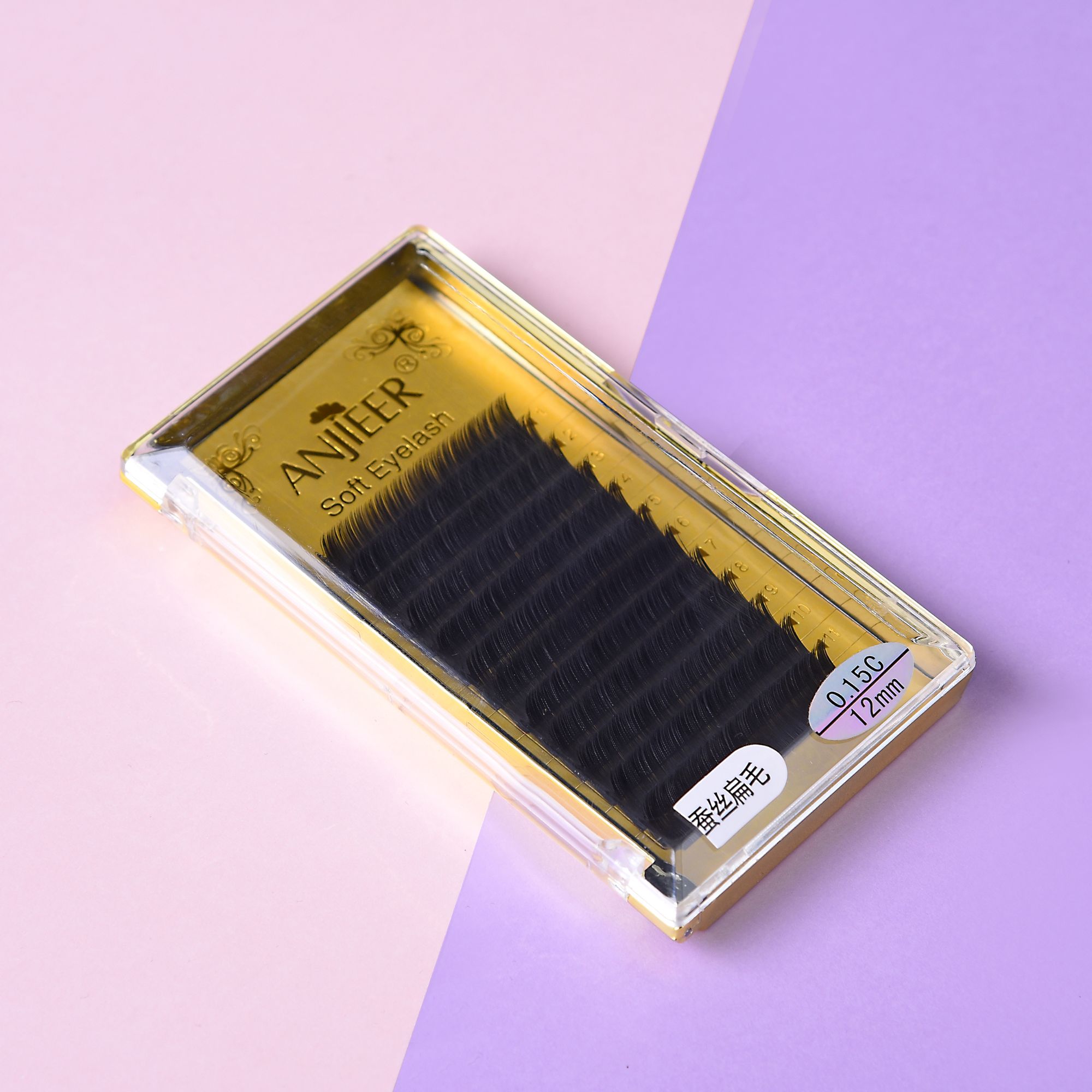 Anjieer Implant Eyelash Grafting False Eyelash Silk Flat Hair Mink Hair Air Single Root Natural Soft 12Mm