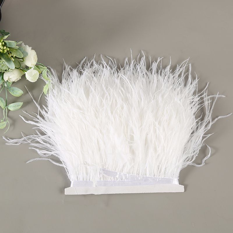 Manufacturers Direct Sales 10-15Cm Ostrich Wool Cloth Bag Cloth Edge Clothing Accessories Stage Wedding Diy Decorative Feathers Specification drawing