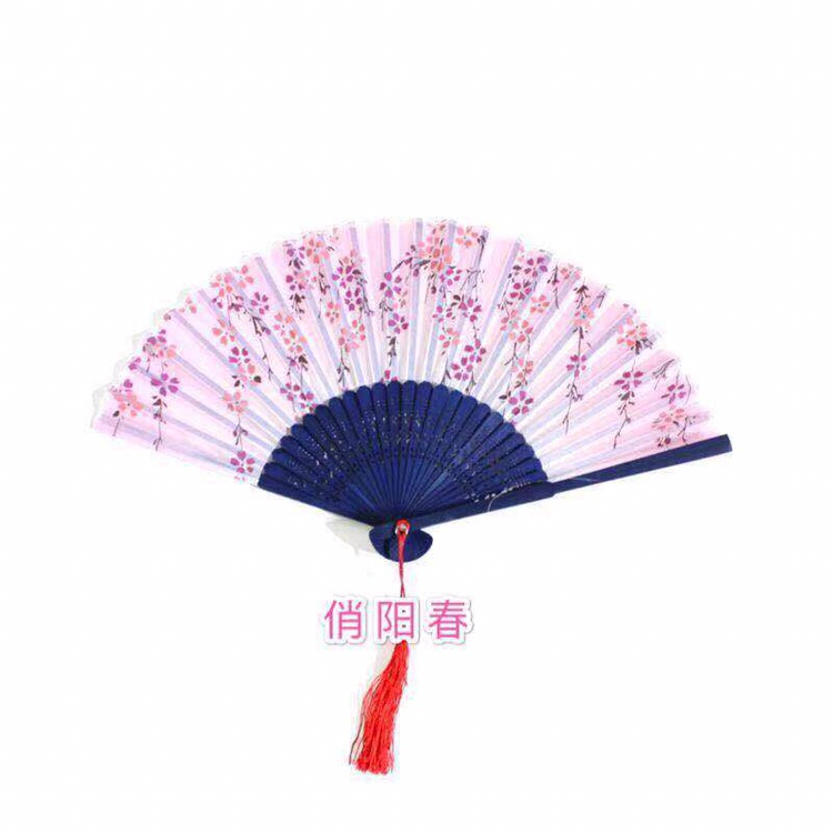 新款一笑扇女折扇中国风复古风日韩扇子竹艺详情图10