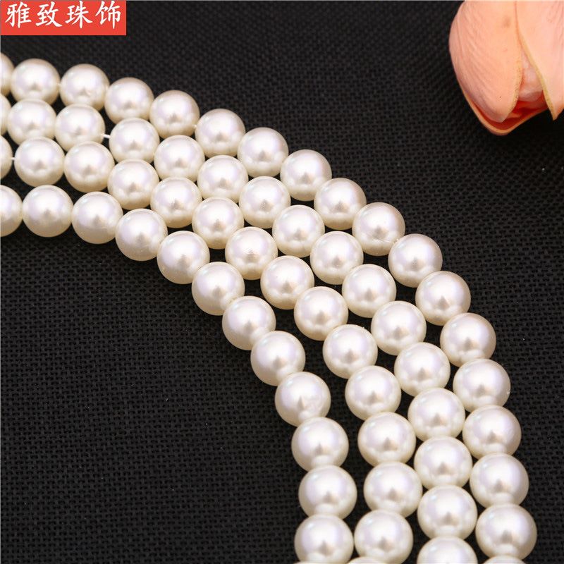 6Mm Water Ground Abs Imitation Pearl Straight Hole Round Bead Jewelry Accessories Headwear Accessories Clothing Accessories