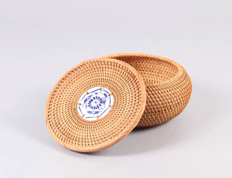 鼓形瓷片收纳盒产品图