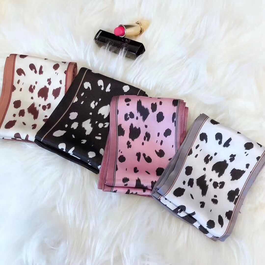 Leopard print silk scarves in the new Korean digital print edition in 2020