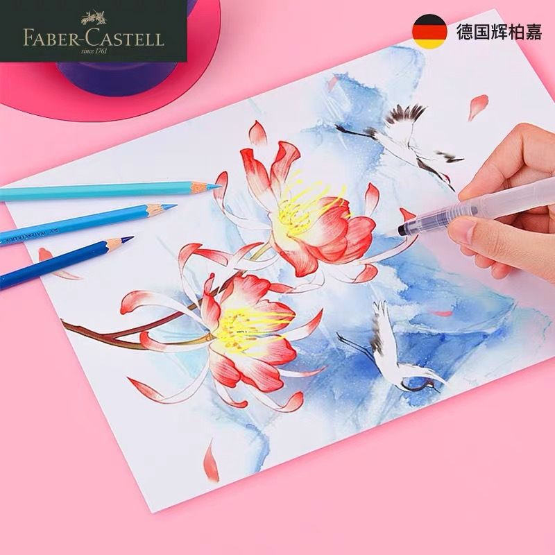 German Faber-Castell 60-color colored pencils for children's doodling, coloring, student drawing, water-soluble colored pencils details Picture