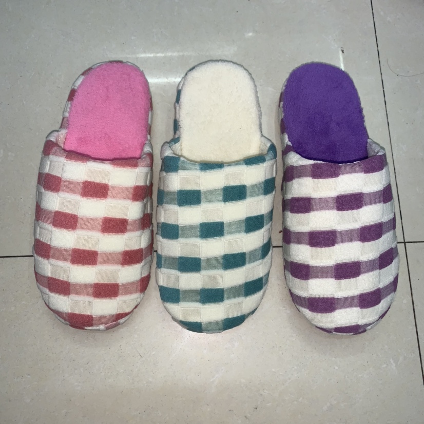 Mah-jong square ladies room slippers cotton